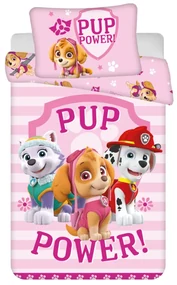 Patrula Cățelușilor Pup Power set de lenjerie de pat pentru copii 100×135cm, 40×60 cm