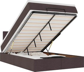 vidaXL Cadru de pat otoman cu saltea țesătură maro închis 120x190 cm