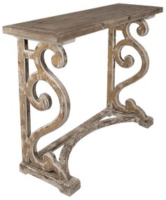 Consola natur, din lemn, aspect vintage, Sculptura