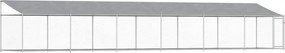 vidaXL Cușcă câini cu acoperiș și ușă, gri, 12x2x2 m, oțel galvanizat