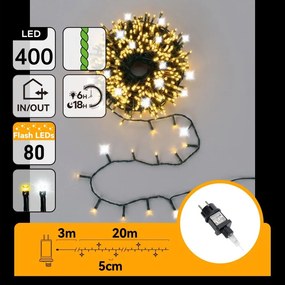 Aigostar - LED Ghirlandă de Crăciun pentru exterior 320xLED+80xLED 23m IP44 alb cald+alb rece