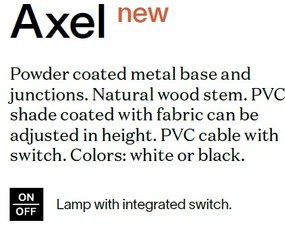 Lampadar, Lampa de podea AXEL PT1 NERO