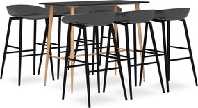 vidaXL Set mobilier de bar, 7 piese, negru și gri