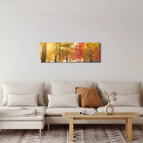 Tablou cu copaci toamna (cu ceas) (90x30 cm)
