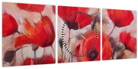 Tablou - Maculii lupului (cu ceas) (90x30 cm)