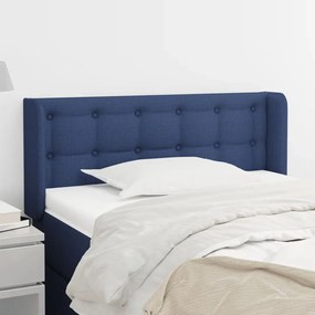 3119182 vidaXL Tăblie de pat cu aripioare albastru 83x16x78/88 cm textil