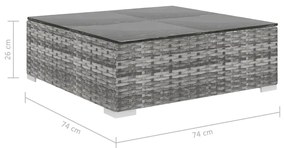 Set mobilier de gradina cu perne, 5 piese, gri, poliratan Gri, 5