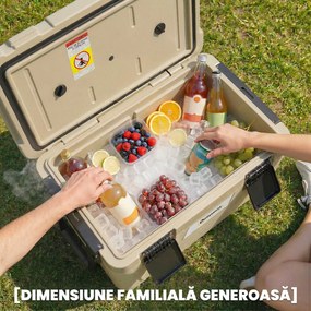 Outsunny cutie frigorifică auto picnic răcitoare portabile frigider băuturi reci călătorie ladă frigorifică congelator rigid bere 40L | Aosom Romania