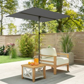Outsunny Umbrelă de Soare cu Protecție UPF 50+, Înclinare la 180° și Înălțime Reglabilă, 150x205x120-215 cm, Gri Închis | Aosom Romania