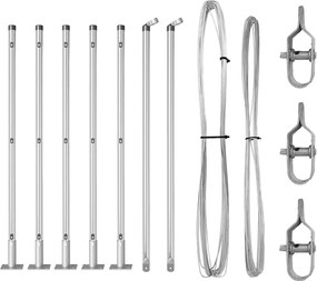 vidaXL Stâlp de gard. 7 pcs Argintiu Oțel