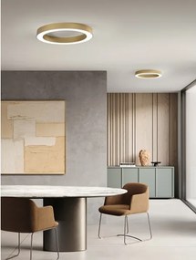 Ondaluce - Plafonieră LED dimabilă GLOBUS, 40W, 230V, Ø 60 cm, auriu
