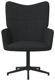 327980 vidaXL Scaun de relaxare cu taburet, negru, textil