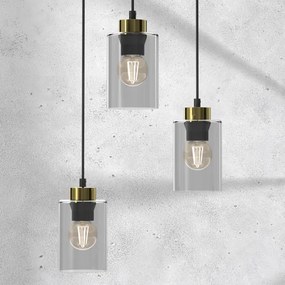 Lustră pe cablu CHIC 3xE27/60W/230V neagră/gri