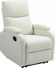 HOMCOM Fotoliu Recliner din In cu Suport Reglabil pentru Picioare, 69x91,5x103 cm, Alb crem | Aosom Romania