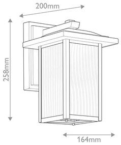 Kichler KL-CAPPANNA-S-BKT - Aplică de perete pentru exterior CAPPANNA 1xE27/60W/230V IP44
