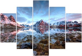 Tablou - Răsărit de soare deasupra Reine (150x105 cm)