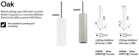 Pendul design modern minimalist OAK SP1 ROUND CEMENTO