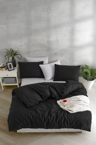 Set lenjerie pat 670TBH2124, bumbac/poliester, negru/alb, 100x200 cm,