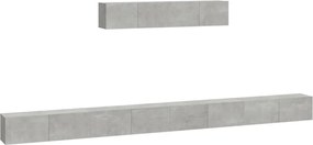 vidaXL Set dulap TV, 6 piese, gri beton, lemn prelucrat