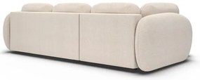 Canapea colțar extensibilă OLBIA, stânga, L, bej, cu spațiu de depozitare