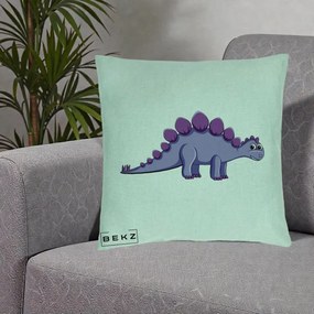Perna Personalizata Stegozaur Mov, 40x40 cm, Verde Menta, Husa Detasabila, Perna Inclusa, BEKZ®