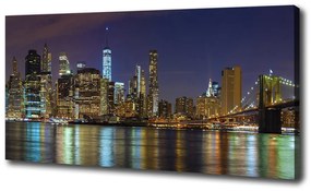 Pictură pe pânză Manhattan pe timp de noapte