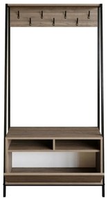 Cuier cu raft pentru încălțăminte Devin Walnut andBlack