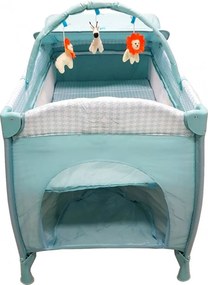 Patut pliant transformabil in tarc copii Baby Care™ NEST, 60X120 cm, 2 Niveluri, Masa infasat, Jucarie Carusel cu jucarii din plus, Fermoar acces