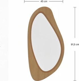 HOMCOM Oglindă de perete tip fereastră cu ramă din furnir de pin pentru dormitor și camera de zi, 91,5 x 45 x 3 cm, lemn natural | Aosom Romania