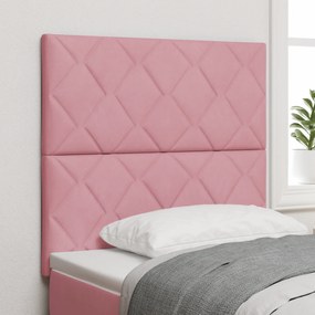 vidaXL Tăblie roz cu blocuri de diamant 90 cm catifea