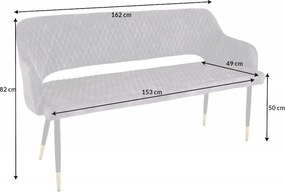 Bancheta tapitata design modern Paris 160cm, gri