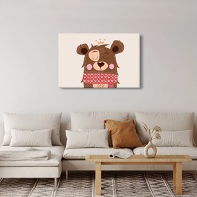 Tablou - Teddy ursuleț cu eșarfă roșie (90x60 cm)