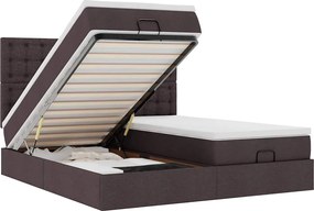 vidaXL Cadru de pat otoman cu saltele țesătură maro închis 180x200cm
