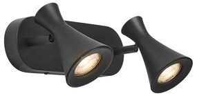 Spot de plafon modern negru cu 2 lumini reglabil - Triangle