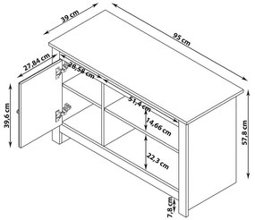 Comodă TV gri cu aspect de lemn de stejar 95x58 cm Emerald – Støraa