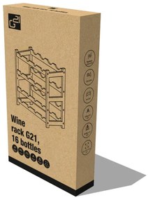 Raft pentru vin G21 din bambus, 16 sticle