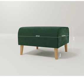 Taburet verde închis cu tapițerie din catifea Carole – Ropez