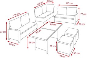 Set luxos mobilier de grădină din ratan Avenberg BARLETTA gri/gri deschis
