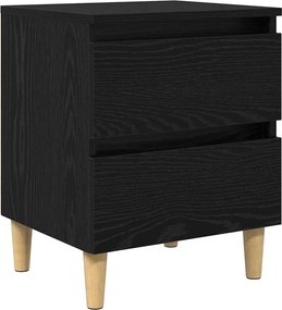 vidaXL Dulap de pat Stejar Negru 40 x 35 x 50 cm Lemn compozit