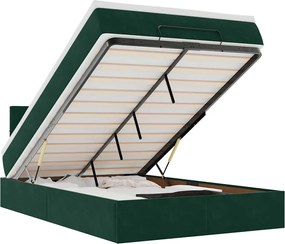 vidaXL Cadru de pat otoman cu saltea verde închis 120x200cm catifea