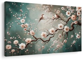 Tablou păsărele pe ramura unui cireș japonez