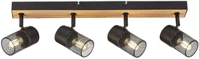 Plafoniera 4L design industrial Metta negru