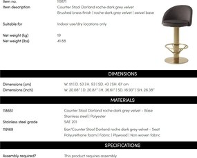 Scaun de bar modern pivotant design LUX Counter Stool Dorland