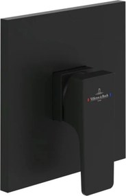 Baterie dus incastrata Villeroy&Boch Architectura Square negru mat fara corp ingropat