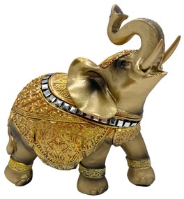 Statueta Elefant Elmer, 12cm, Auriu