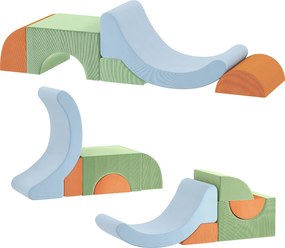 AIYAPLAY Set soft 5 piese pentru copii mici, pentru cățărat, târât, construit, ușoare, Cord, spumă, colorat | Aosom Romania