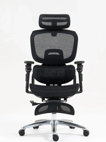 VIGOCHAIR ULTRA PRO VENT/ROLLER Scaun ergonomic, sezut cu ventilatie, spatar reglare verticala, suport lombar cu role masaj si incalzire, sezut translatie, cotiere 6D, suport picioare, Full Mesh, Negru