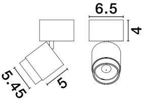 Spot LED aplicat SPECTRE 5W negru/alama