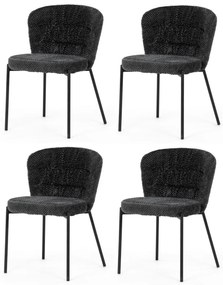 Set de scaune de sufragerie Bouclé CT-W1077 GREY2,4 buc