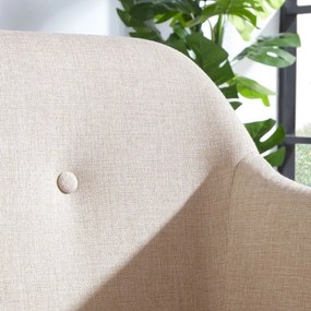 Bancheta tapitata cu brate si picioare din lemn Scandinavia, bej A-37927 VC